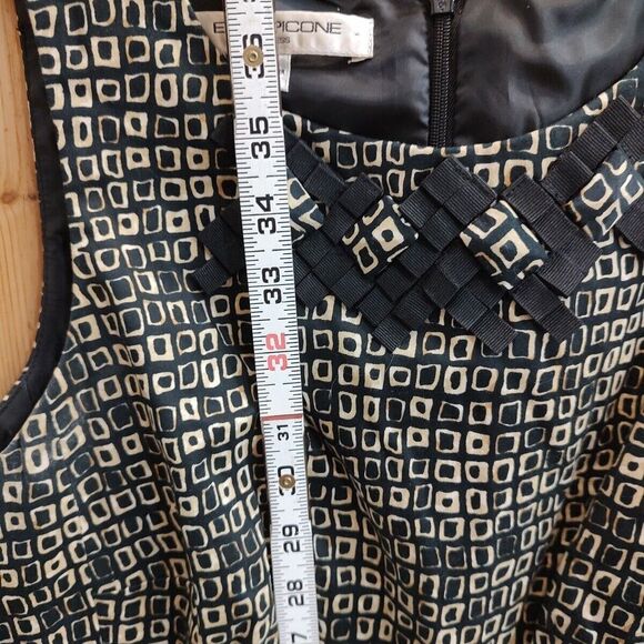 Evan Picone Women's Dress Sz 6 Sheath Business Career Knee Length Brown Blk - Picture 6 of 13